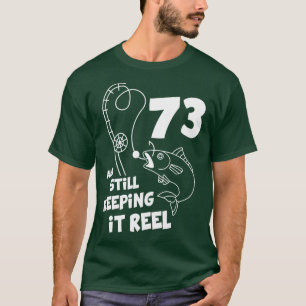Camiseta Presente de aniversário de pesca 73° aniversário d