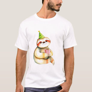 Camiseta Presente de aniversário de preguiça chapéu de fest