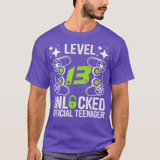 Camiseta Presente de aniversário de vídeo 13 desbloqueado n