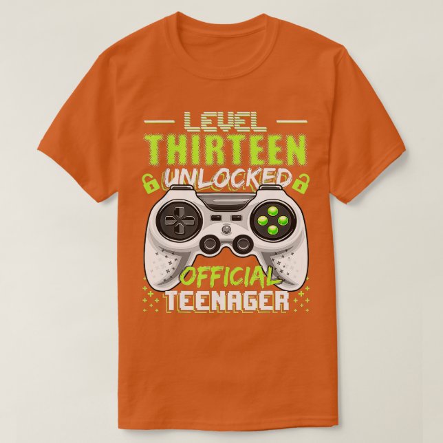 Camiseta Presente de aniversário de vídeo 13 desbloqueado n (Frente do Design)
