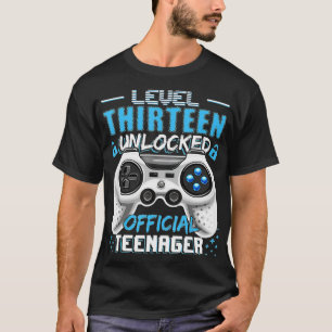 Camiseta Presente de aniversário de vídeo 13 desbloqueado n