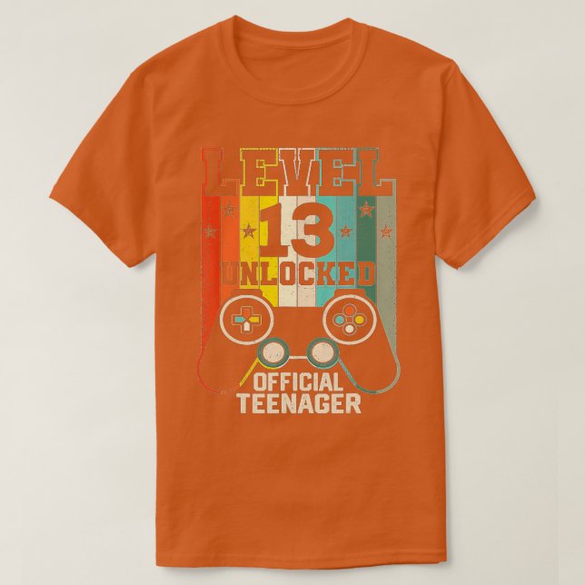 Camiseta Presente de aniversário de vídeo 13 desbloqueado n (Frente do Design)