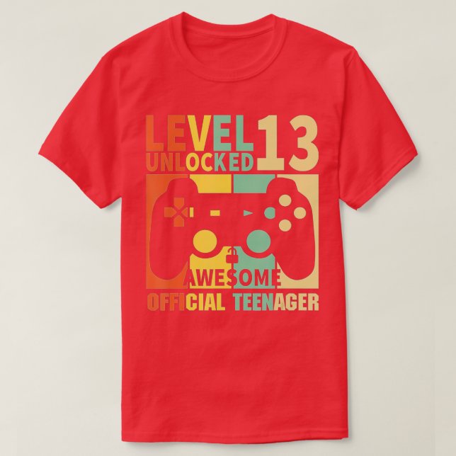 Camiseta Presente de aniversário de vídeo de 13 desbloquead (Frente do Design)