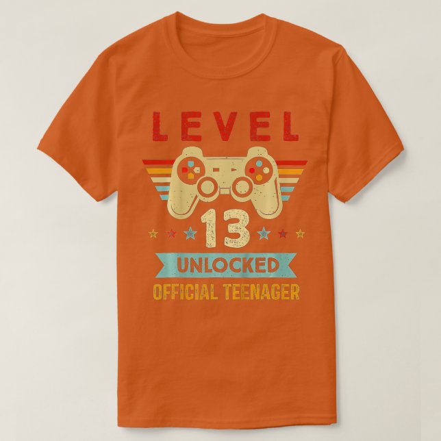 Camiseta Presente de aniversário de vídeo de 13 desbloquead (Frente do Design)