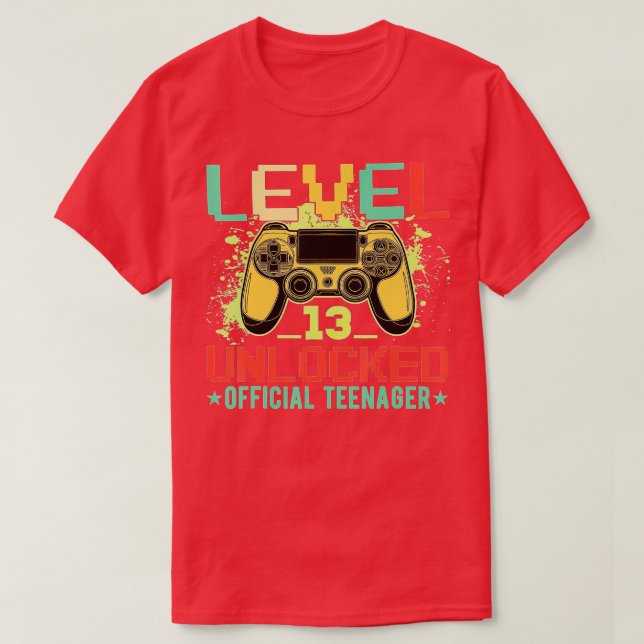 Camiseta Presente de aniversário de vídeo de 13 desbloquead (Frente do Design)