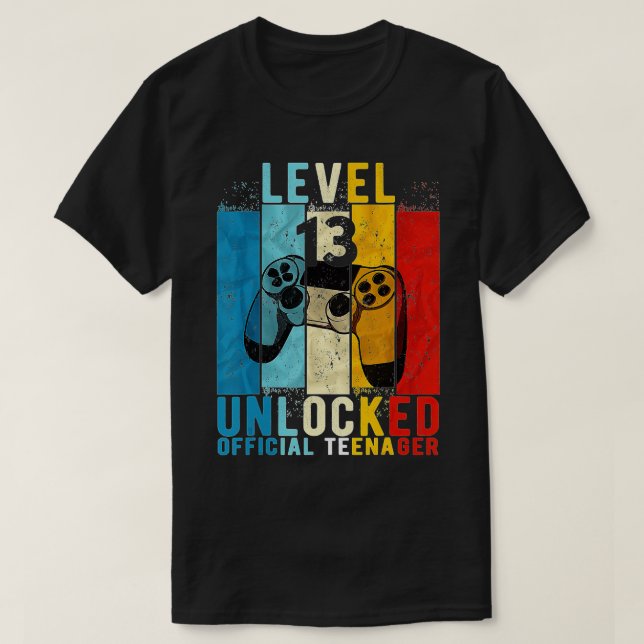 Camiseta Presente de aniversário de vídeo de 13 desbloquead (Frente do Design)