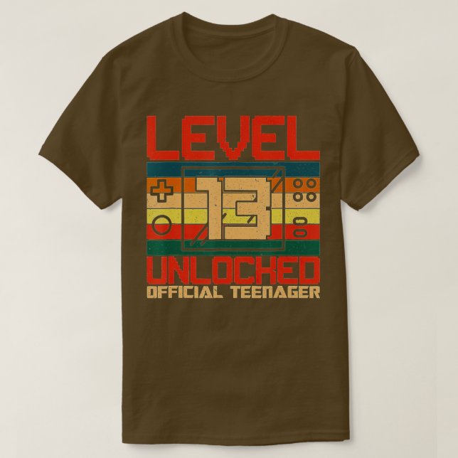 Camiseta Presente de aniversário de vídeo de 13 desbloquead (Frente do Design)