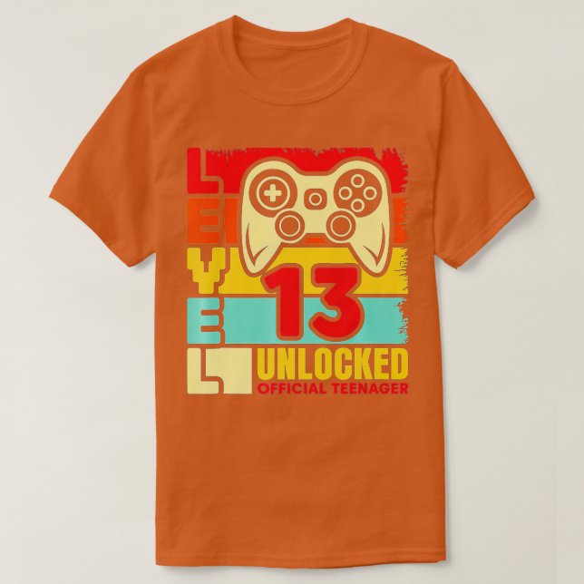 Camiseta Presente de aniversário de vídeo de 13 desbloquead (Frente do Design)