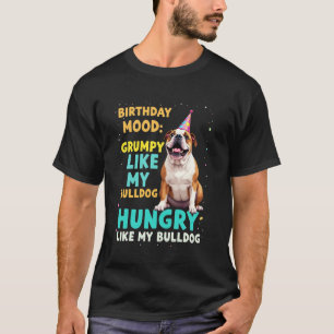 Camiseta Presente de Aniversário Divertido Cão Bulldog Ingl
