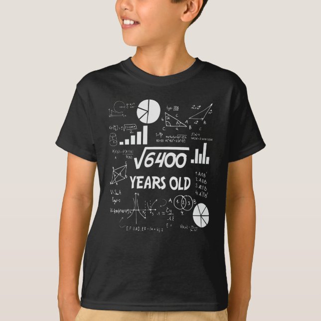 Camiseta Presente de Aniversário do 80 de Professora de Mat (Frente)