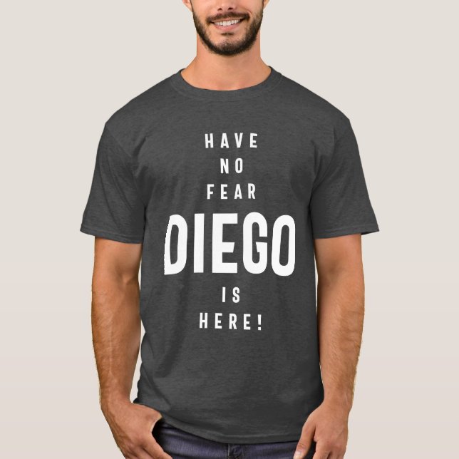 Camiseta Presente de Aniversário do Nome Personalizado Dieg (Frente)