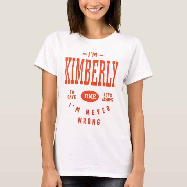 Camiseta Presente de aniversário do nome personalizado Kimb (Frente)