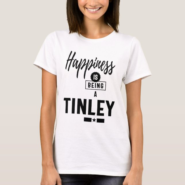 Camiseta Presente de Aniversário do Nome Personalizado Tinl (Frente)