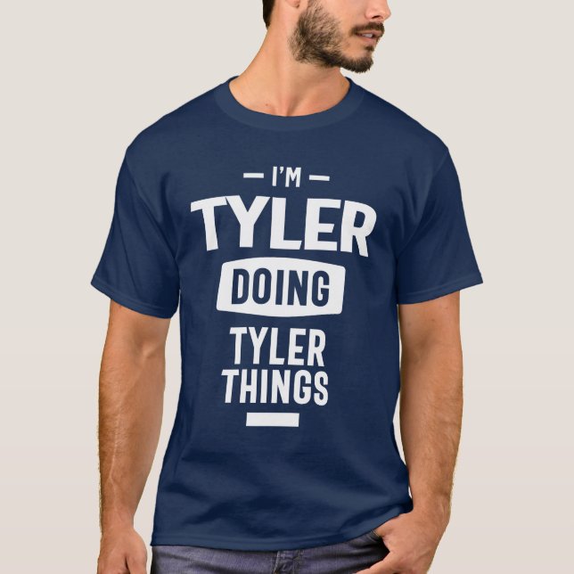 Camiseta Presente de Aniversário do Nome Personalizado Tyle (Frente)