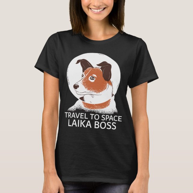 Camiseta Presente de aniversário do Space Dog Laika Astrona (Frente)