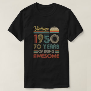 Camiseta Presente De Aniversário Do Vintage 1950 70, 70 An