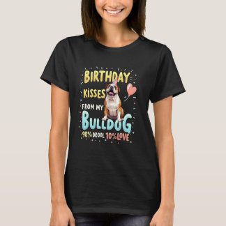 Camiseta Presente de Aniversário Engraçado Cachorro Bulldog