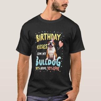 Camiseta Presente de Aniversário Engraçado Cachorro Bulldog