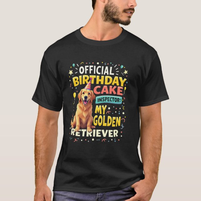 Camiseta Presente de Aniversário Engraçado Cachorro Retriev (Frente)