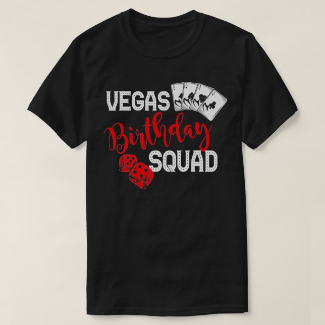 Camiseta Presente de aniversário feliz no quadrado de Vegas (Frente do Design)