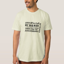 Camiseta Presente de aniversário moderno de casamento da 30