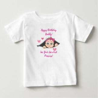 Camiseta Presente de Aniversário para Papai da Bebê Menina