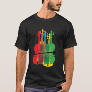 Camiseta Presente De Aniversário Para Violinos Multicolorid