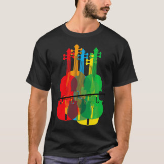 Camiseta Presente De Aniversário Para Violinos Multicolorid