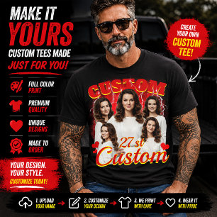 Camiseta Presente de aniversário personalizado para a sua n