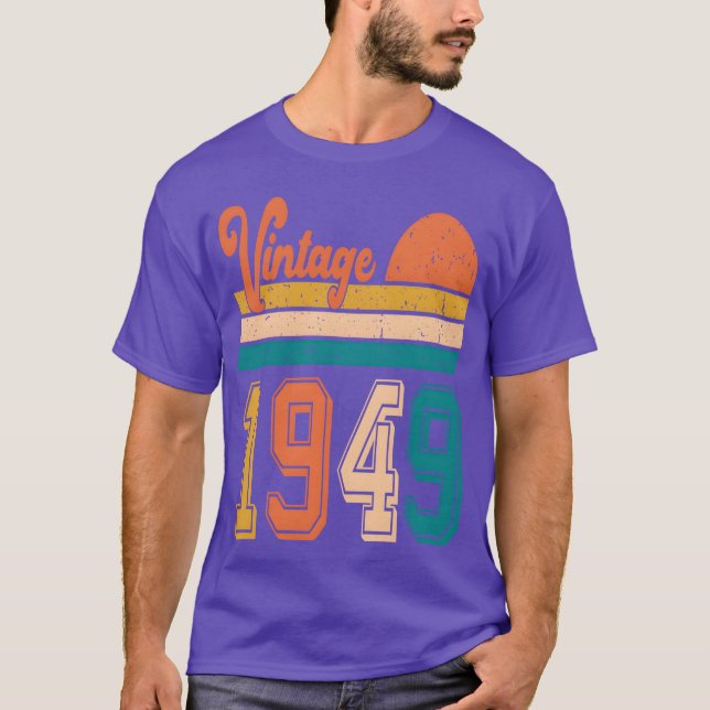 Camiseta Presente de aniversário Vintage 1949 vintage (Frente)
