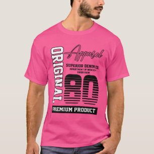Camiseta Presente de Aniversário Vintage 1980 Roupa Retro F