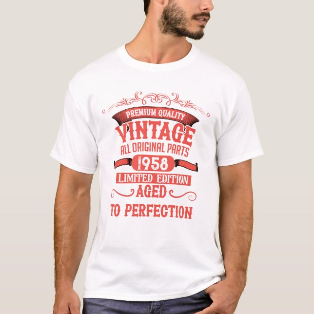 Camiseta Presente de aniversário vintage personalizado (Frente)
