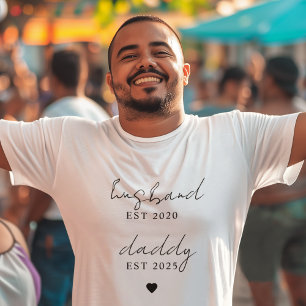 Camiseta Presente de ano EST personalizado para marido e Pa