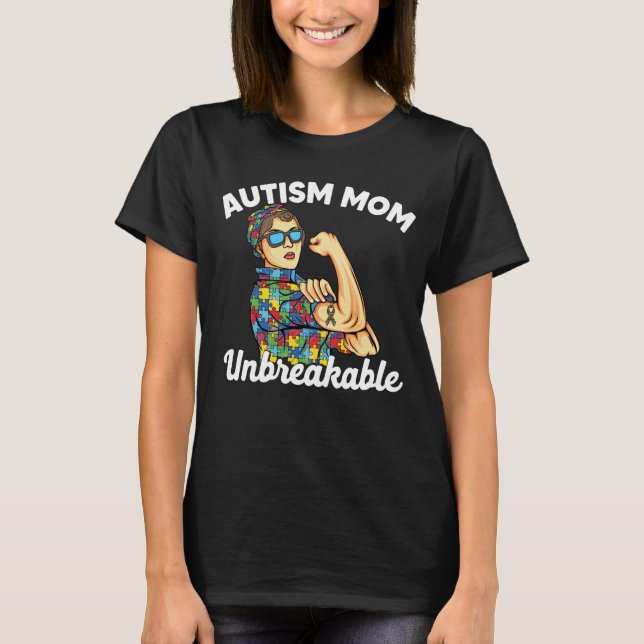 Camiseta Presente de Apoio Inquebrantável para Mãe de Autis (Frente)