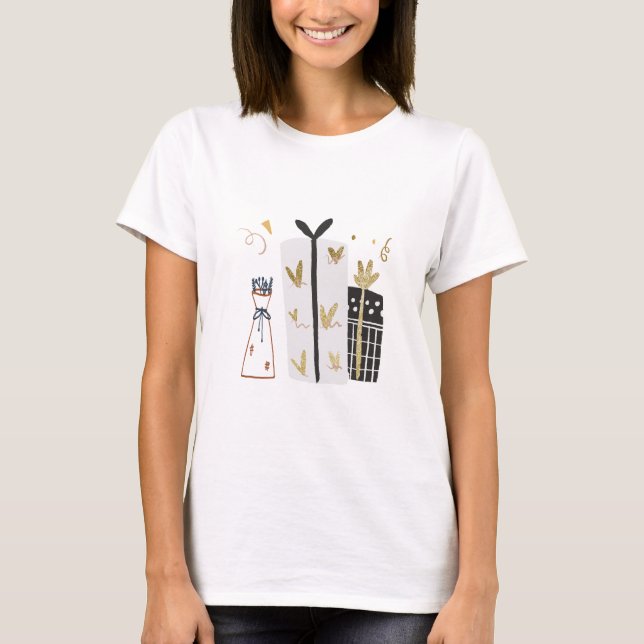 Camiseta Presente de apreciação artesanal feito à mão (Frente)