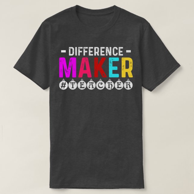 Camiseta Presente de Apreciação de Professores de Diferença (Frente do Design)