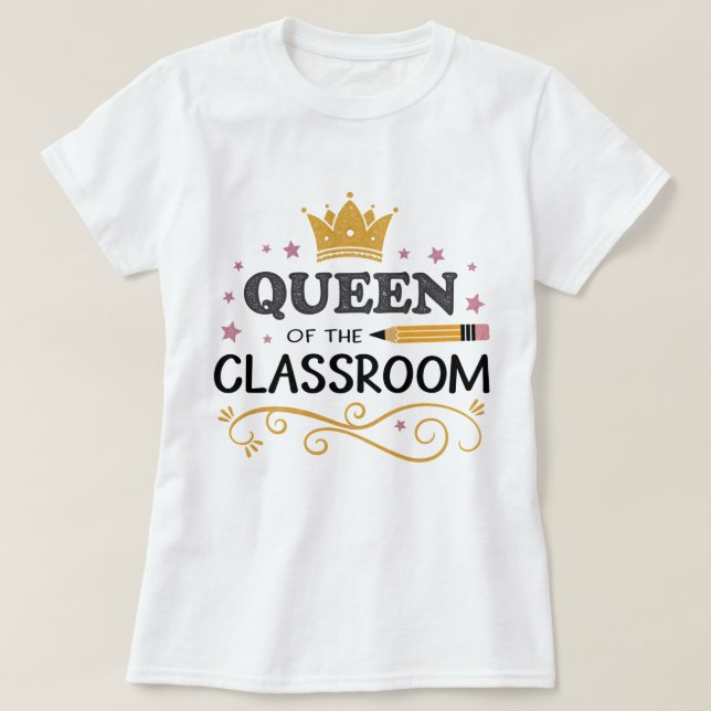 Camiseta Presente de Apreciação para Professores – Rainha d (Frente do Design)