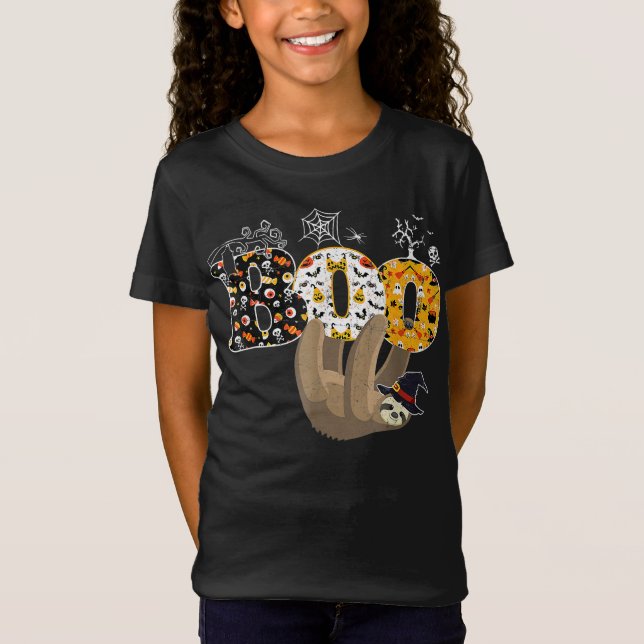 Camiseta Presente de aranha | Boo Halloween Com Chapéu De B (Frente)