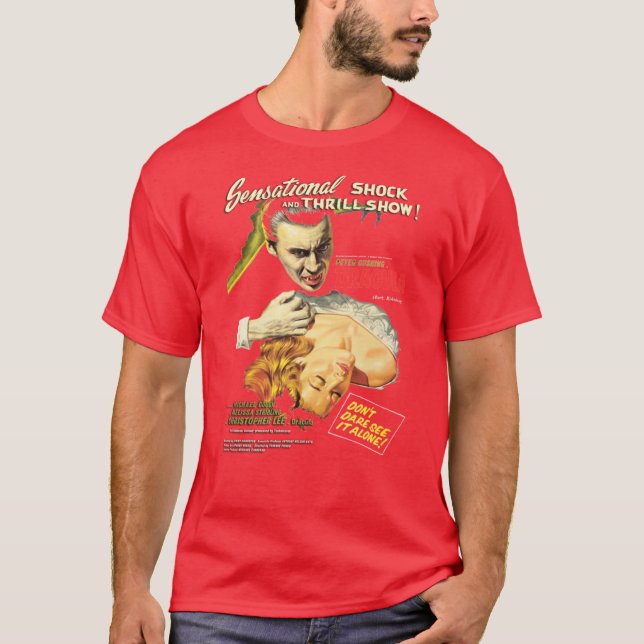 Camiseta Presente de Arte de Cartaz Original do Dracula Ham (Frente)