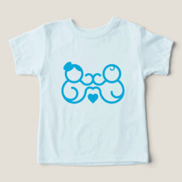 Camiseta Presente de Arte de Linha de Coração de Mãe e Bebê