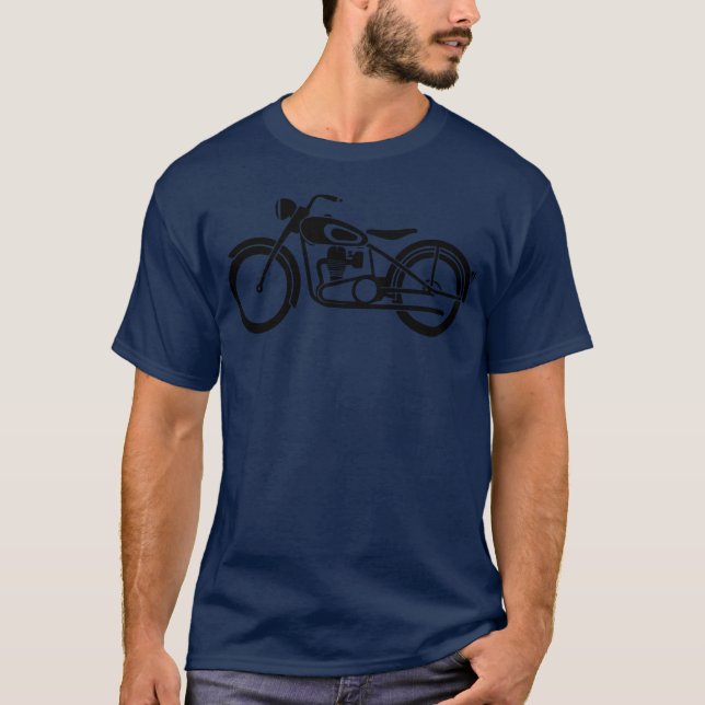 Camiseta Presente de arte de motocicleta antiga (Frente)