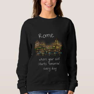 Camiseta Presente de Arte Desenhada à Mão de Roma Itália En