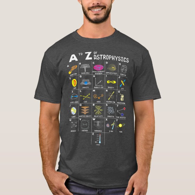 Camiseta Presente de Astronomia Engraçada A Z Sobre Astrofí (Frente)