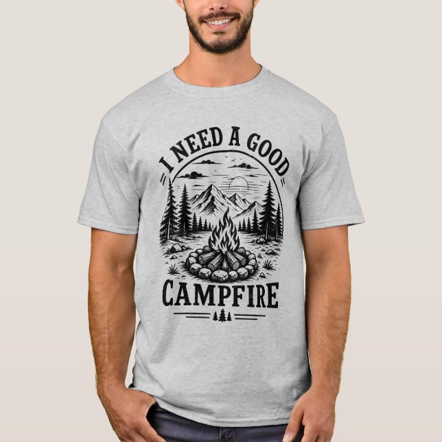 Camiseta Presente de Aventura de Acampamento ao Redor da Fo (Frente)