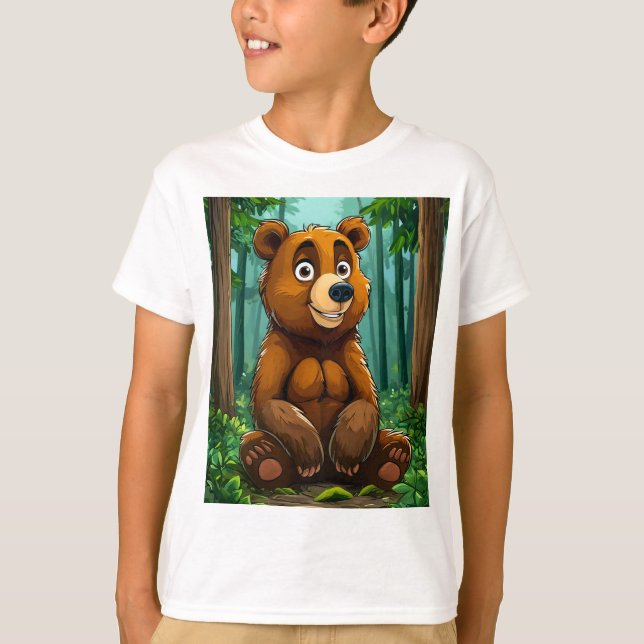 Camiseta 🧸 Presente de Aventura Urso da Floresta para Cria (Frente)