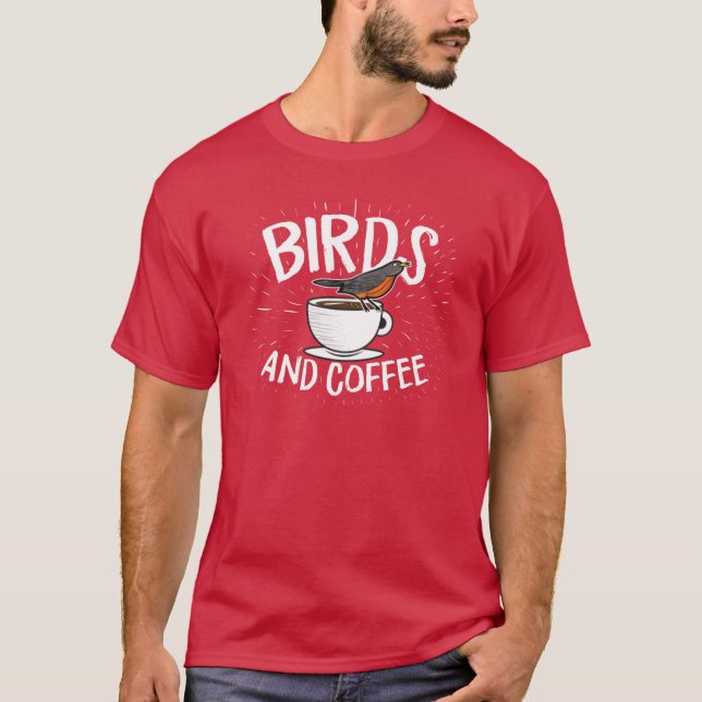 Camiseta Presente de Aves e Café Birding Caffeine (Frente)