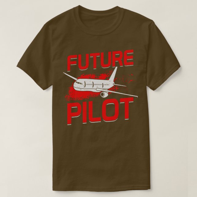Camiseta Presente de Aviador Chefe da Escola de Voo Futuro  (Frente do Design)