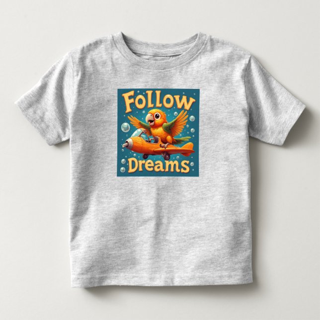 Camiseta 🦜 Presente de Avião para Crianças para Pequenos S (Frente)