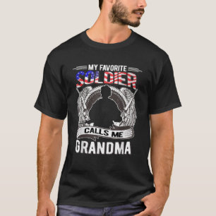 Camiseta Presente de Avó Orgulhosa do Exército Meu Soldado