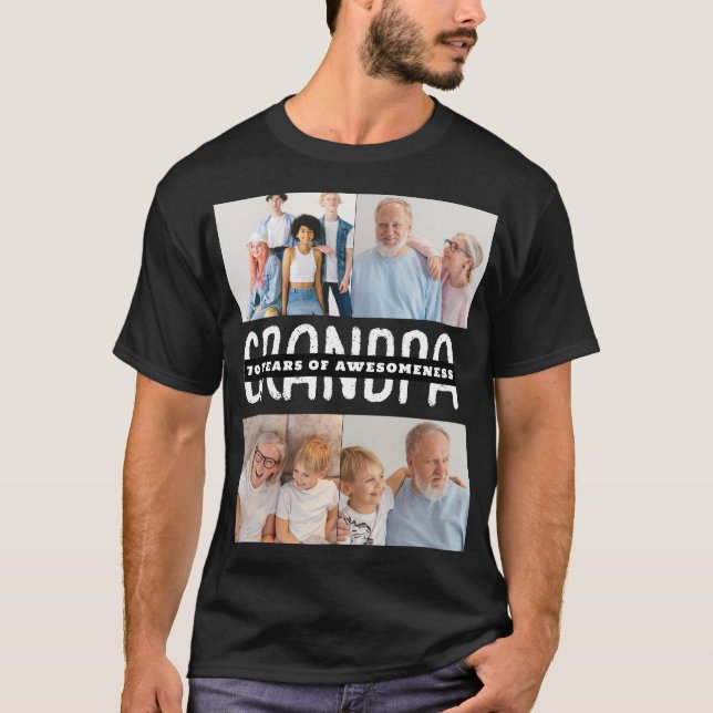 Camiseta Presente de avós para 70 anos (Frente)